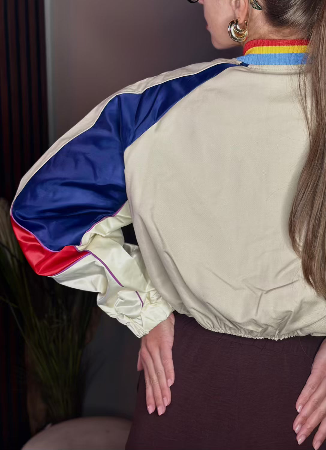 Retro Groove Jacket - Bomber Crop Vintage Style Multicolore