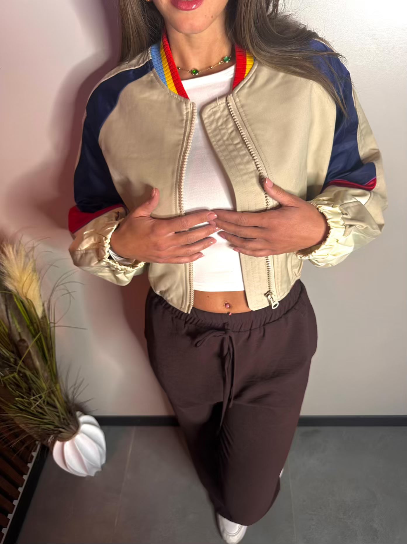 Retro Groove Jacket - Bomber Crop Vintage Style Multicolore