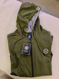 Felpa verde militare uomo con zip e cappuccio Marshall Clamont Wear